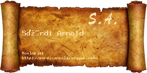 Sárdi Arnold névjegykártya