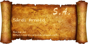 Sárdi Arnold névjegykártya